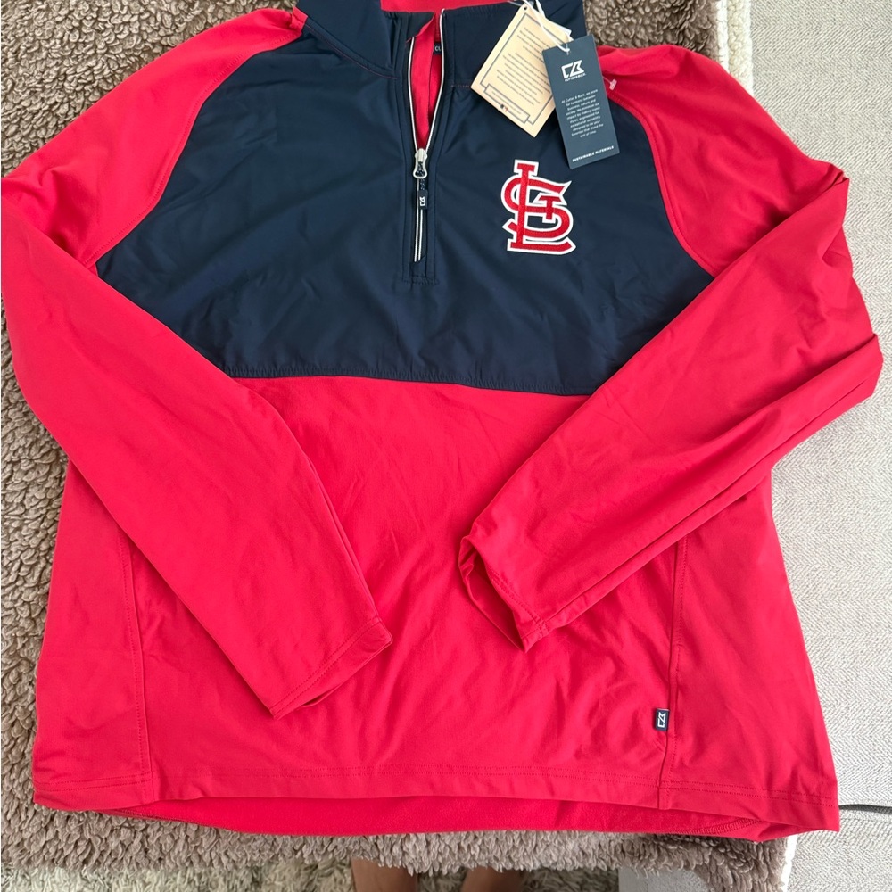 Cutter & Buck Red and Black Logo Quarter-Zip